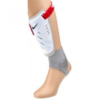 Nike Protegga Shield - Espinillera, color blanco / rojo / negro, talla L