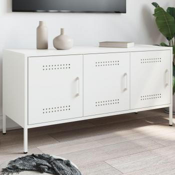 Mueble de TV de acero blanco 100,5x39x50,5 cm Vidaxl Blanco