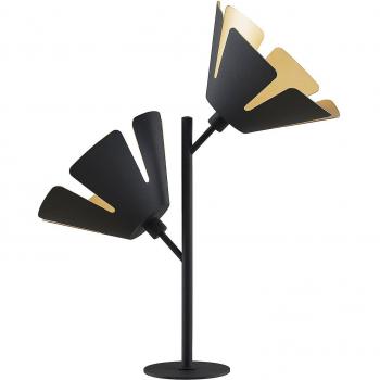 Lámpara de mesa Lucande Jemmily, diseño moderno en negro, 2 luces E14, fabricada en aluminio, ideal para salón y comedor