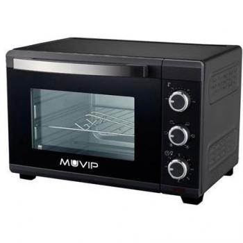 Muvip Horno 1600W 25L - Regulador de Temperatura 100º-230º - Exterior de Acero con Revestimiento - Selector de Tiempo - Puerta de Cristal Templado