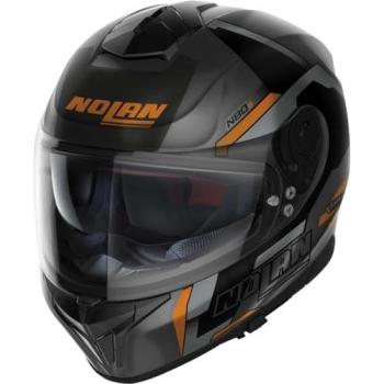 Casco Integral Nolan N80-8 Wanted N-Com Negro-Naranja