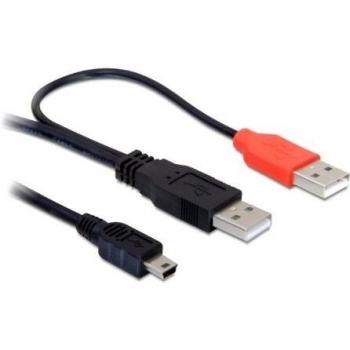Cable USB 2.0 A Macho a Mini USB 5 Pines - 1 Metro, Negro