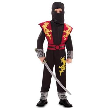 Disfraz de Ninja Rojo y Negro para Niño de Eurocarnavales