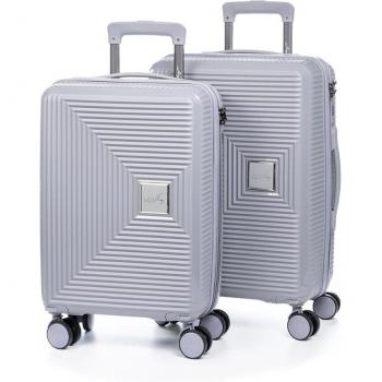 DAM Juego de 2 maletas Trolley de material ligero PP resistente a la rotura, con cerradura TSA numérica, 4 ruedas giratorias 360° y dimensiones de 56x38x23 cm