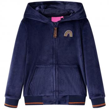 Chaqueta infantil con capucha azul marino 140