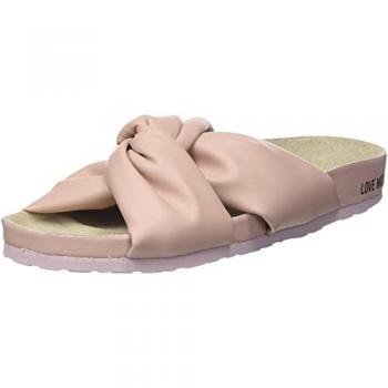 Chanclas de Piel de Napa Rosa Love Moschino para Mujer, Primavera/Verano, Modelo Ja28233g0eie0, Talla 39 EU