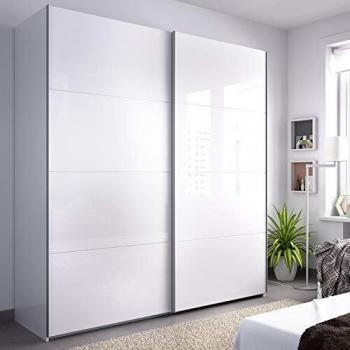 HOMEKIT Armarios 2 Puertas correderas, Aluminio, Blanco Brillo, 180x204x65cm