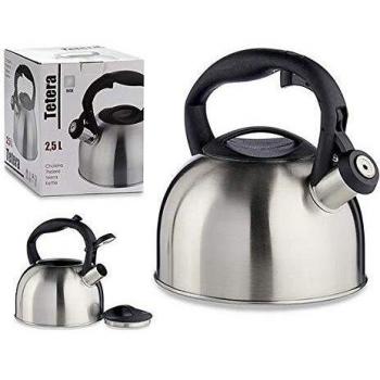 Tetera Kinvara de Acero Inoxidable 2500 Ml Apta para Inducción con Asa de Plástico