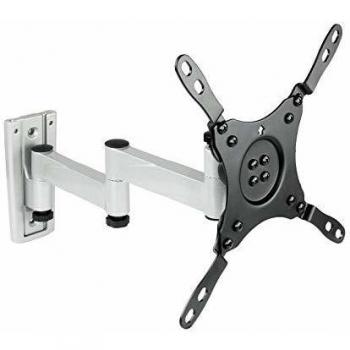Tooq LP3142TN-S - Soporte Inclinable y Giratorio de Pared para TV/LED de 13-42, hasta 15kg, Distancia Pared hasta 392mm, Inclinación hasta -35º/+55º, Giro hasta 90º, VESA hasta 200x200, Color Plata