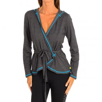 Zumba Chaqueta Deportiva con Capucha de Manga Larga Gris