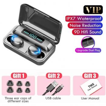 Auriculares TWS Bluetooth 5.0 Estéreo 9D Impermeables con Micrófono y Caja de Carga de 2200mAh