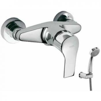 Tres Griferia - Monomando Ducha Ducha De Mano Anticalcárea Con Soporte Orientable. Flexo Doble Engatillado