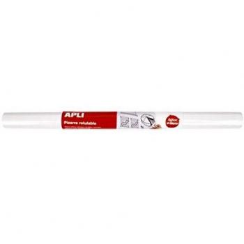 APLI 100359 - Pizarra blanca adhesiva en rollo, Blanco, 0,675 x 1 m