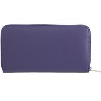 Cartera grande de mujer de piel Dudu con cremallera externa, billetera grande RFID de cuero genuino colorido con cierre alrededor