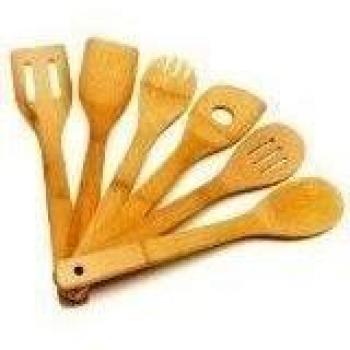 Wooden Spoon Set - 6 Bamboo Spoons and Spatula 12 inch Cooking Utensils in Mesh Bag - Wood Kitchen Tools by Premium BambooÃ'Â® - Best for Nonstick Pans and Cookware by Premium Bamboo