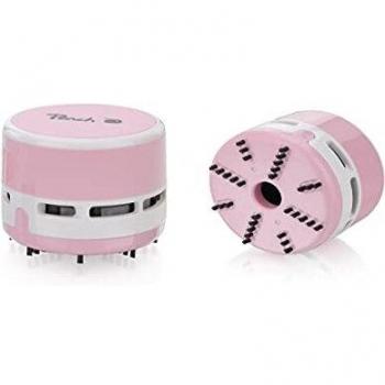 Aspiradora de Mesa Mini Peach PA105 Rosa - Batería AA, Alta Potencia de Succión