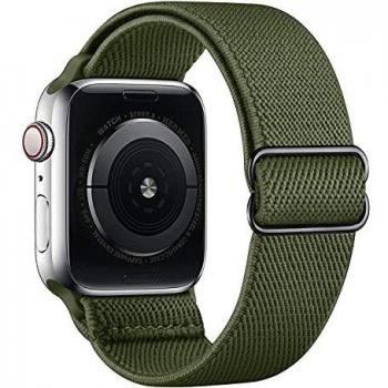 Vecann Correa De Nailon para Apple Watch Correa 38 mm 40 mm 42 mm 44 mm, Correa Ajustable Elástica Trenzada Transpirable Pulsera De Repuesto Compatible Con Apple iWatch Series 6 5 4 3 2 1 SE