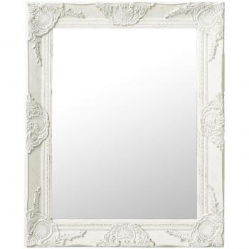 Espejo de pared barroco 50x60 cm blanco