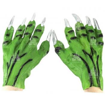 Guantes de Monstruo de Goma Verdes
