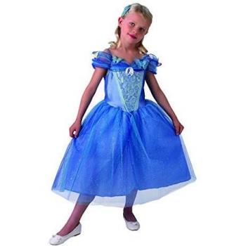 Princesas Disney - Disfraz de Cenicienta azul para niña, infantil talla 7-8 años