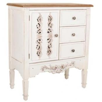 Recibidor con cajones Alexandra House Living, color blanco, fabricado en madera de abeto y MDF, dimensiones 36 x 80 x 70 cm