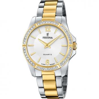 Reloj Festina Mademoiselle F20594/1 para Mujer con Esfera Plateada y Acero Bicolor