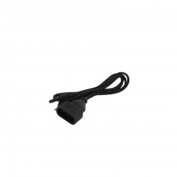 Cable Alargador Textil Negro con Enchufe Negro - 1,5m