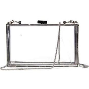 EVEOUT Mujeres Acrílico Moda Transparente Embragues de la Noche Caja Transparente Bolso de la Jalea de la Cruz del Cuerpo del Bolso del Monedero de Las Señoras Regalo