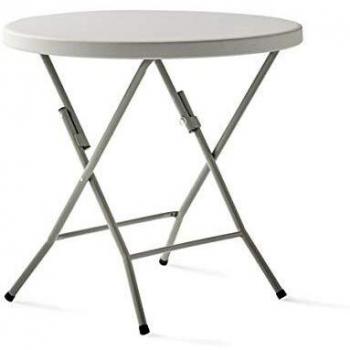 KG KITGARDEN Mesa Plegable Multifuncional, Ø80x74cm, Blanco, Folding R80