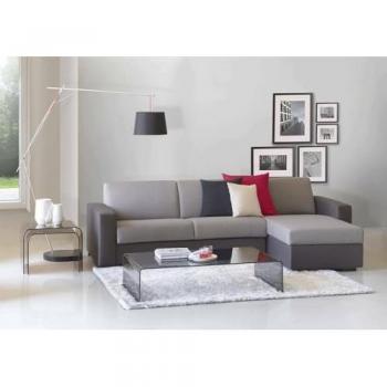 Sofá Cama de Esquina Alicya - 100% Made in Italy, Apertura Giratoria, Contenedor Reversible, Reposabrazos Estándar