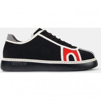 Camper Eco-Friendly Contrast Detail Lace-Up Sneakers for Men - Black Cotton