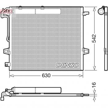 Condensador de Aire Acondicionado DENSO DCN17057 con Deshidratador R134a