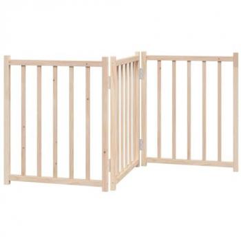 Foldable 3-Panel Dog Gate 150 cm Solid Fir Wood
