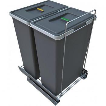 Cubo de Basura Modelo Ecofil Acabado Antracita 2x35L Fabricación Europea