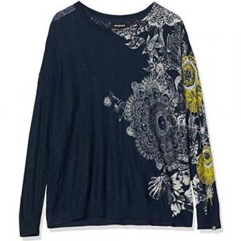 Desigual Jers_pushkar Chaqueta Punto, Azul