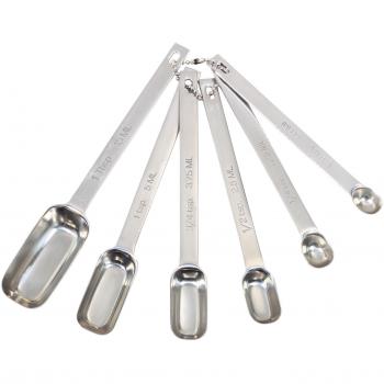 Stainless Steel Six Piece Measuring Spoon Set