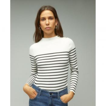 Jersey de mujer canalé cuello perkins Tintoretto
