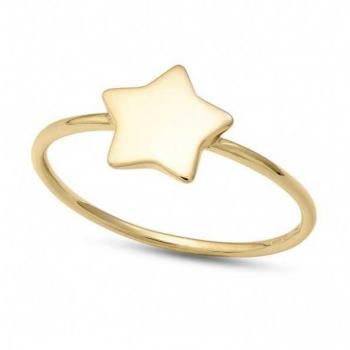 Anillo de Mujer Ambrosia AAZ 109 en Oro Amarillo de 18kt con Forma de Estrella