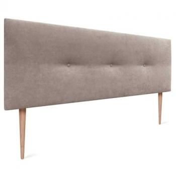 Cabecero Acolchado de Tela Acualine Liso con Botones y Patas - 135x105cm (Camas 120/135/140) - Color Tierra