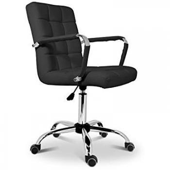 Silla de Oficina Isabella Clásica Italiana con Base Acolchada y Ruedas en Tres Acabados
