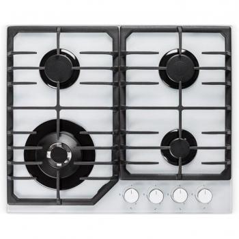 Amsta AMTG4FWW Placa de Gas 4 Zonas 60cm Cristal Blanco