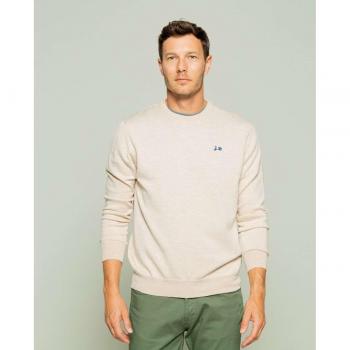 Jersey Scotta Classic Merino beige cuello redondo de hombre