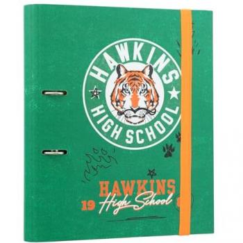 Carpeta A4 de 2 Anillas Troquelada Stranger Things Hawkins High School - Archivador Tapa Dura para Vuelta al Cole