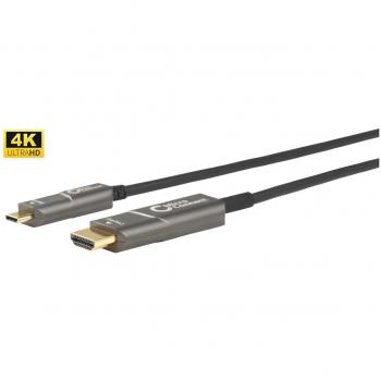 Adaptador de cable de vídeo USB Tipo C a HDMI Microconnect 10 m, Negro, Alta Calidad