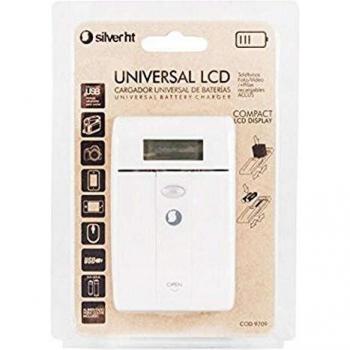 SilverHT 9709 - Cargador Universal de Baterías con LCD, Compatible con Li-Ion/Ni-Mh/Ni-Cd/AAA/AA, Color Blanco