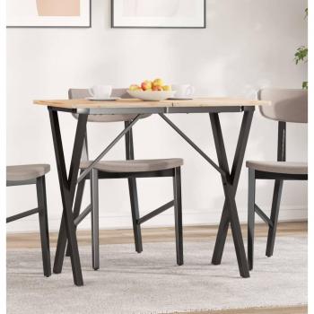 Marco para mesa de comedor X-Legs 80x40x73 cm en hierro fundido, color negro