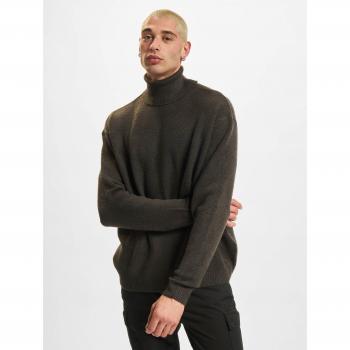Oversized Black Roll Neck Sweater for Men