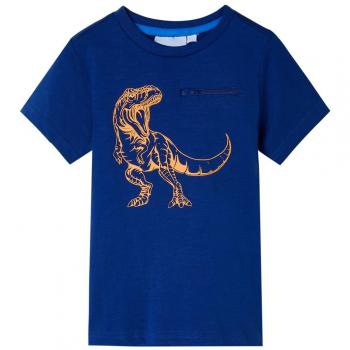 Camiseta infantil de manga corta azul oscuro 92