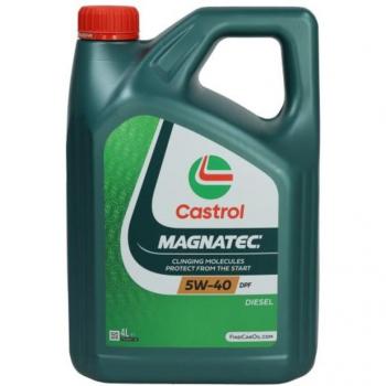 Castrol Magnatec 5W40 Diesel DPF 4L Aceite para motor diésel con tecnología de moléculas inteligentes, protección contra el desgaste, adecuado para motores con filtro de partículas (DPF), formulación sintética,