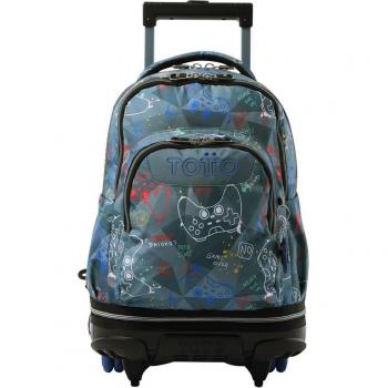 Mochila Escolar con Ruedas Desmontable Totto Sticks - Tiza
